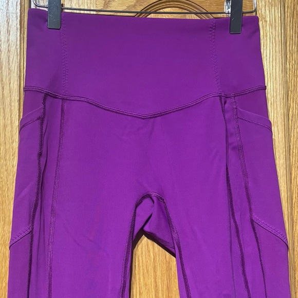 Lululemon Dark Pink High Waisted Capri Leggings Size 6 EUC - Picture 6 of 8